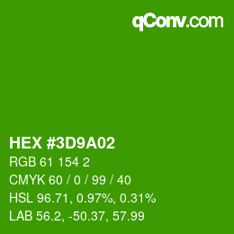 Color code: HEX #3D9A02 | qconv.com