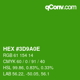 Color code: HEX #3D9A0E | qconv.com