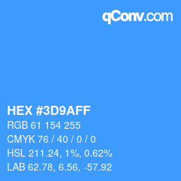 Color code: HEX #3D9AFF | qconv.com