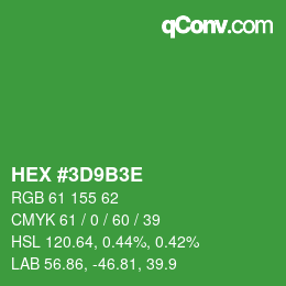 Color code: HEX #3D9B3E | qconv.com
