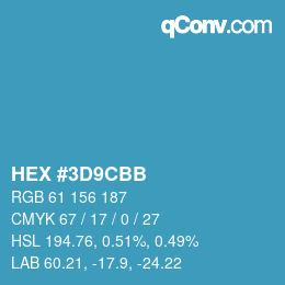 Color code: HEX #3D9CBB | qconv.com