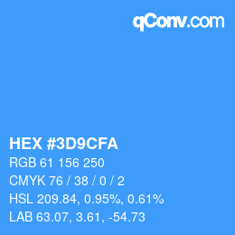 Color code: HEX #3D9CFA | qconv.com
