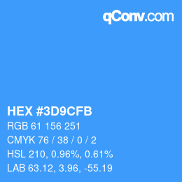 Color code: HEX #3D9CFB | qconv.com