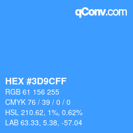 Color code: HEX #3D9CFF | qconv.com