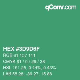 Color code: HEX #3D9D6F | qconv.com