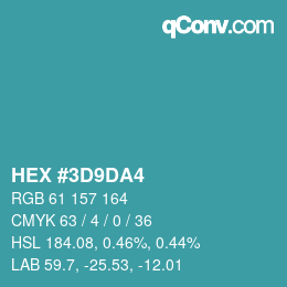Color code: HEX #3D9DA4 | qconv.com