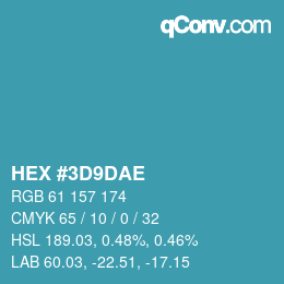 Color code: HEX #3D9DAE | qconv.com