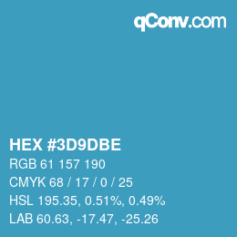 Color code: HEX #3D9DBE | qconv.com