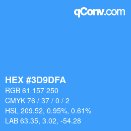 Color code: HEX #3D9DFA | qconv.com