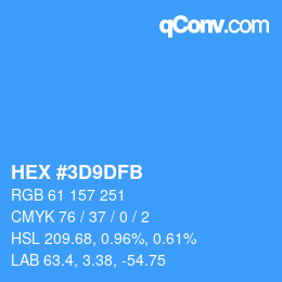 Color code: HEX #3D9DFB | qconv.com
