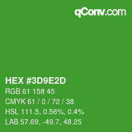 カラーコード: HEX #3D9E2D | qconv.com