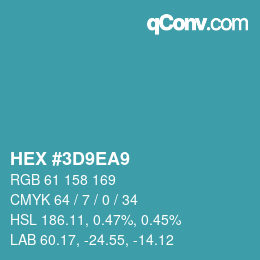 Color code: HEX #3D9EA9 | qconv.com