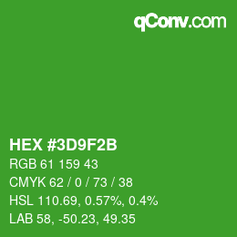 カラーコード: HEX #3D9F2B | qconv.com