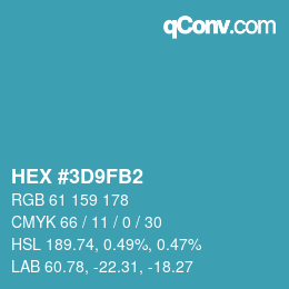 Color code: HEX #3D9FB2 | qconv.com