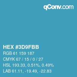 Color code: HEX #3D9FBB | qconv.com