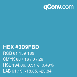 Color code: HEX #3D9FBD | qconv.com