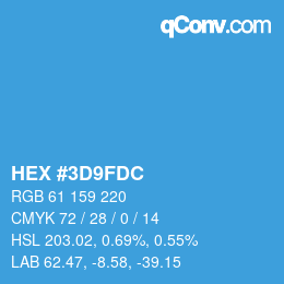 Color code: HEX #3D9FDC | qconv.com