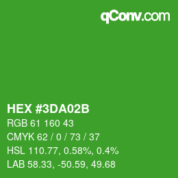 カラーコード: HEX #3DA02B | qconv.com