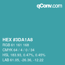 颜色代码: HEX #3DA1A8 | qconv.com