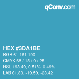 颜色代码: HEX #3DA1BE | qconv.com