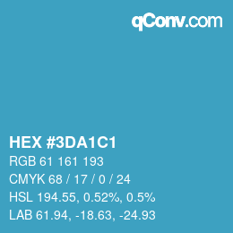 カラーコード: HEX #3DA1C1 | qconv.com