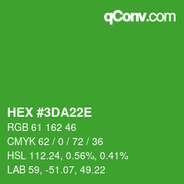 Color code: HEX #3DA22E | qconv.com