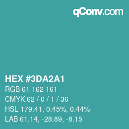 カラーコード: HEX #3DA2A1 | qconv.com