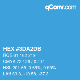 Color code: HEX #3DA2DB | qconv.com