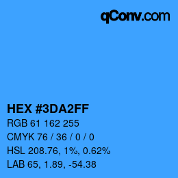 カラーコード: HEX #3DA2FF | qconv.com