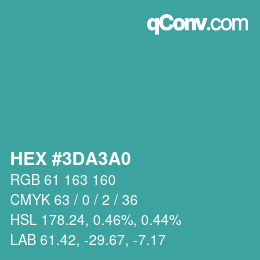 Color code: HEX #3DA3A0 | qconv.com