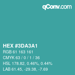 Color code: HEX #3DA3A1 | qconv.com