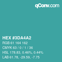 颜色代码: HEX #3DA4A2 | qconv.com