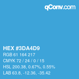 カラーコード: HEX #3DA4D9 | qconv.com