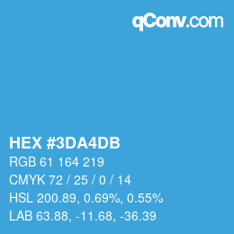 Farbcode: HEX #3DA4DB | qconv.com