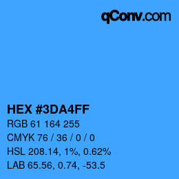 Color code: HEX #3DA4FF | qconv.com