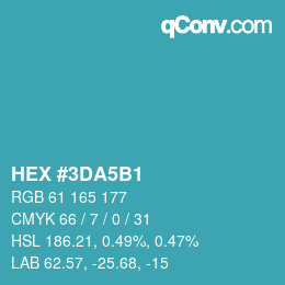 Color code: HEX #3DA5B1 | qconv.com