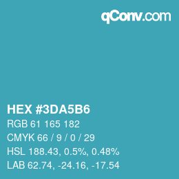 Farbcode: HEX #3DA5B6 | qconv.com