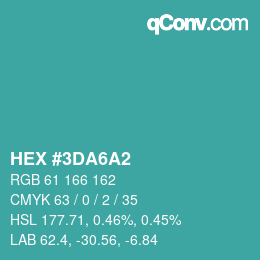 カラーコード: HEX #3DA6A2 | qconv.com