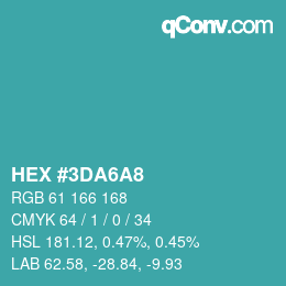 カラーコード: HEX #3DA6A8 | qconv.com
