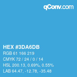 Color code: HEX #3DA6DB | qconv.com