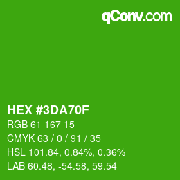 Color code: HEX #3DA70F | qconv.com