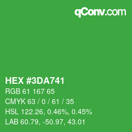 Color code: HEX #3DA741 | qconv.com