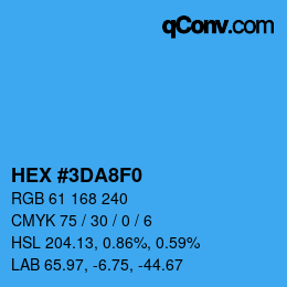 Color code: HEX #3DA8F0 | qconv.com