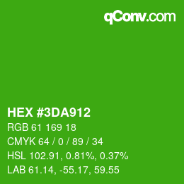 Color code: HEX #3DA912 | qconv.com