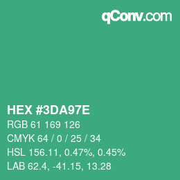 Color code: HEX #3DA97E | qconv.com