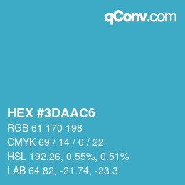 Color code: HEX #3DAAC6 | qconv.com