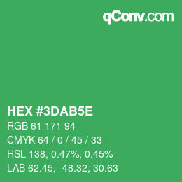 Code couleur: HEX #3DAB5E | qconv.com