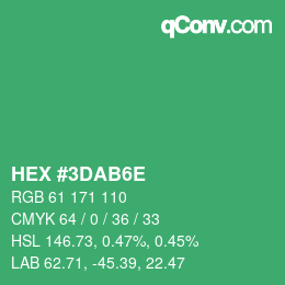 Color code: HEX #3DAB6E | qconv.com