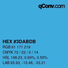 カラーコード: HEX #3DABDB | qconv.com