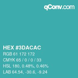 Color code: HEX #3DACAC | qconv.com